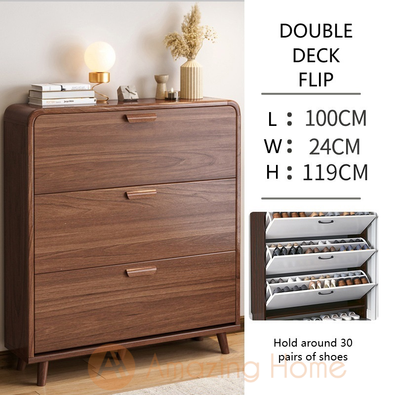 Edda 100cm Flip Compartment Shoe Cabinet