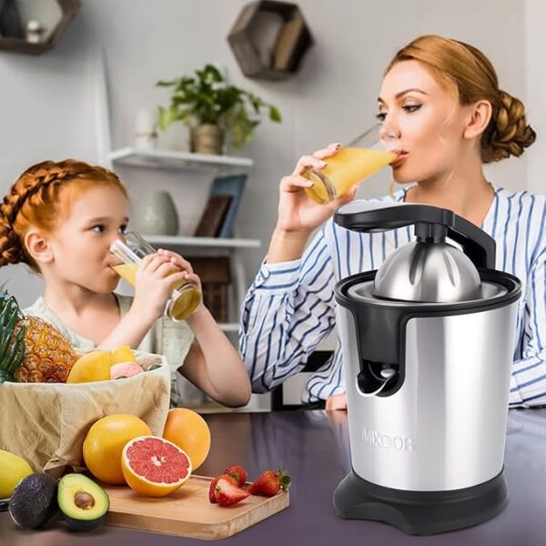 Electric Citrus Juicer, 350W 15000rpm Auto Off Dishwasher Stainless Steel Orange Juicer Ultra Powerful Motor Soft Handle Citrus Squeezer for Oranges, Lemons - Image 5