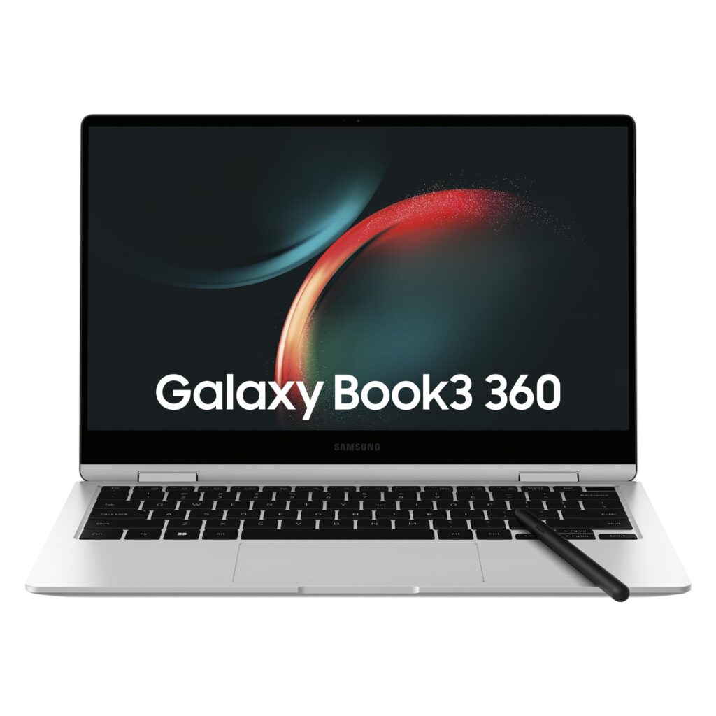 Samsung Galaxy Book3 360, Laptop, 13.3", Touchscreen, Intel Core Evo i5, 8 GB RAM, 256 GB SSD, Iris Xe Graphics, Silver, AZERTY FR Keyboard