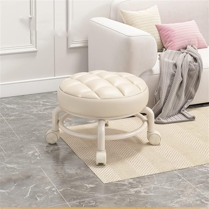 Cade Low Round Roller Seat Portable Pulley Wheel Stool