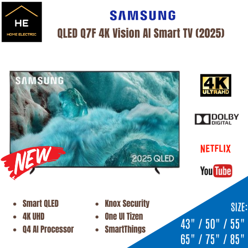 *𝐍𝐄𝐖* Samsung  65 Inch QLED Q7F 4K AI Smart TV Televisyen QA55Q7FAAKXXM QA65Q7FAAKXXM